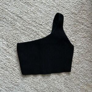 Babaton Black Ribbed Top